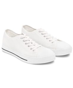 Women's Low Top Sneakers — White Floral Dainty Bouquet Design
